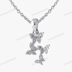 Elegante S925 plata esterlina mariposa colgante pendientes conjunto Moissanite Dangle Prong Iced GRA certificado para aniversario - Product Image 5