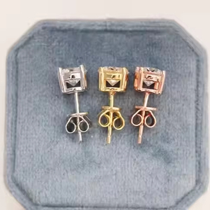 Mozanit küpe (0.1-3 Ct): 14K & 18K altın vida geri/geri itme seçenekleri düğün, gelin ve günlük giyim için mükemmel - Product Image 1
