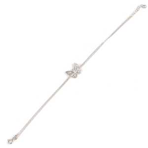 925 Sterling <b>Silver</b> Fine <b>Charm</b> <b>Bracelet</b> with Butterfly Model Chain Style - Product Image 2