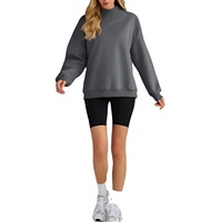 Suéter de Punto para Mujer, Cuello Alto Simulado, Poliéster/Algodón, Manga Larga, Casual, Ecológico, Ligero, Transpirable, Hecho a Medida