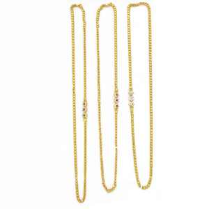 Colliers en chaîne Mopu en micro-or 14K 18K 24K en gros, bijoux traditionnels, chaîne en laiton plaquée or avec pierres CZ pour femmes - Product Image 3