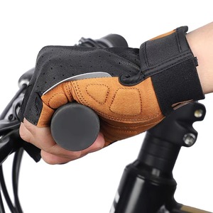 Nouveauté Gants de vélo en cuir demi-doigts de couleur personnalisée écologiques légers et respirants pour les sports de plein air - Product Image 4