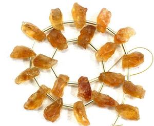 21 Pieces Natural Citrine Untreated Gemstone Uneven Shape Rough November Birthstone Top Side Drill Making Pendant - Product Image 1