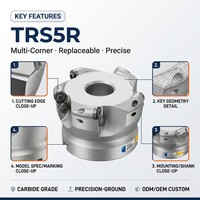 Fraise à face en carbure TRS5R à bout rond, personnalisée OEM & ODM, pour usinage CNC
