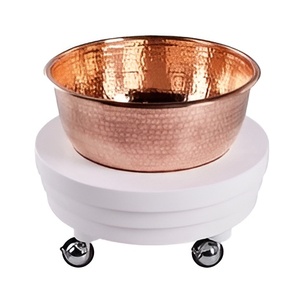 Venta al por mayor elegante tamaño personalizado martillado cobre pedicura Bowl Foot Spa DE LA India en cantidad a granel - Product Image 5