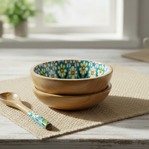 ชามโมเสคไม้ลายดอกเดซี่คุณภาพพรีเมียม งานแฮนด์เมด พร้อมช้อน เหมาะสำหรับเป็นของขวัญองค์กรและการจำหน่ายแบบขายส่ง - Product Image 1