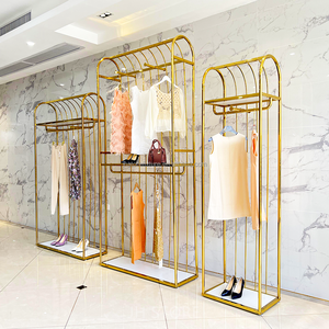 Giá để quần áo mạ vàng sáng bóng chất lượng cao do nhà máy Trung Quốc cung cấp 	   Giá để quần áo đẹp mắt với chất lượng cao - Product Image 3