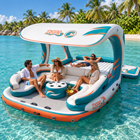 Plateforme flottante gonflable pour les loisirs en lac et en mer, grand ponton rond pour les événements sociaux et les activités ludiques