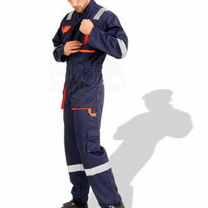 Uniforme de trabajador de construcción duradero personalizado con tiras reflectantes, múltiples bolsillos e impresión de logotipos - Product Image 2