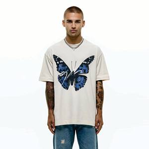 Camiseta básica en blanco de algodón con hombro extendido de fábrica para hombre-Fabricante de temporada de verano - Product Image 1
