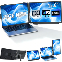 Extensor de Pantalla para Portátil de 15.6'' FHD 1080P IPS, Monitores Portátiles para Juegos, Pantalla Doble Desmontable para PC, Mac