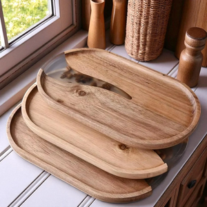 Bandeja de Servir de Madera Maciza Ecológica Hecha a Mano para Decoración del Hogar y Regalos - Product Image 5
