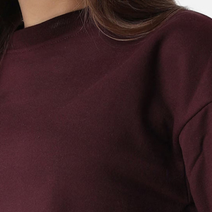 OEM Wholesale Winter Front Women's Neck Pullover Regular Sweatshirts-Latest Fashion Solid Color Oversized <b>Fleece</b> - Product Image 4
