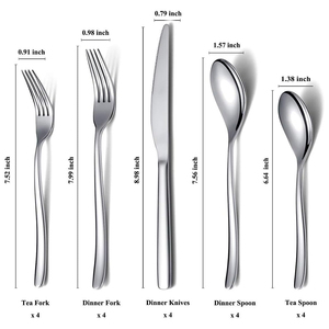 Ensemble de cuillères à couverts en acier inoxydable de qualité supérieure avec manche en argent transparent moderne Salle à manger fantaisie Meilleur prix Acier miroir - Product Image 2