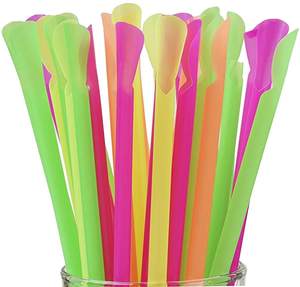 Disposable Colored Smoothie <b>Drinking</b> <b>Straws</b> With Spoon Shape Convenient Plastic Spoon <b>Straws</b> - Product Image 2