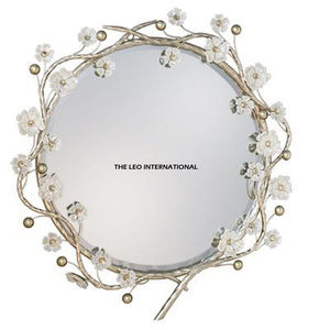 Angel Wings Design Wall <b>Mirror</b> <b>Silver</b> Plated Aluminum Metal For Home Hotel Restaurant Living Room <b>Mirror</b> - Product Image 3