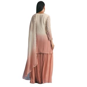 Pesca Chinon Ombre Kurta Palazzo tuta con paillettes filatura all'ingrosso donna abbigliamento etnico OEM fabbrica fornitore di rinfuse - Product Image 5