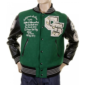 Chaqueta Varsity personalizada para hombre con parches bordados de chenilla, collage de béisbol, cuello vuelto, chaquetas con letras de cuero y lana - Product Image 1