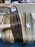 Cabello de trama de calidad estirada doble color de piano de mezcla liso natural, tan sedoso y tan suave 100% cabello vietnamita