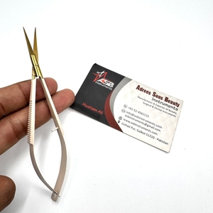 Ciseaux à cuticules de beauté en acier inoxydable or nu Ciseaux à micro ressort droits et incurvés polyvalents avec pointe de lame tranchante - Product Image 4