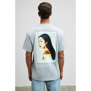 GRIMELANGE DRAGON เสื้อยืดคอกลมพิมพ์ลายด้านหน้าและด้านหลังสำหรับผู้ชาย ผ้าฝ้ายออร์แกนิก 100% ทรงโอเวอร์ไซส์ - Product Image 6