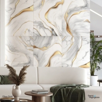 Carreaux de sol en porcelaine émaillée polie effet marbre brillant, veinage or blanc, modernes, 600x1200mm, antidérapants, pour centres commerciaux