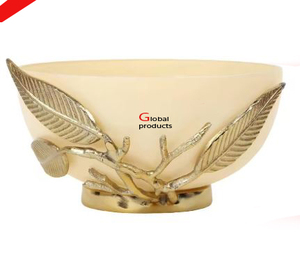 ชามสแตนเลสโลหะทรงกลมพร้อมขาตั้งสีทองสำหรับร้านอาหารและบาร์ในโรงแรม - Product Image 5