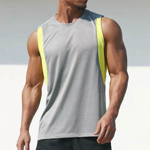 Débardeur de gymnastique sans manches en polyester/coton décontracté grande taille pour hommes, à séchage rapide, anti-boulochage respirant, col rond, vêtements actifs - Product Image 4