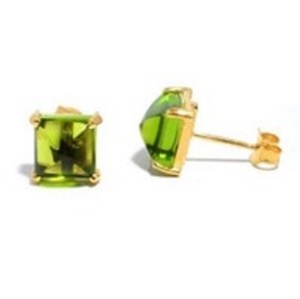 Pendientes con forma de cojín de Plata de Ley 925, GEMA de peridoto Hydro, novedad - Product Image 1