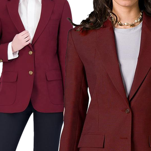 Blazer Escolar y de Gala Personalizable, Color Granate, Corte Entallado, Antiarrugas, de Alta Calidad, Venta al Por Mayor - Product Image 6