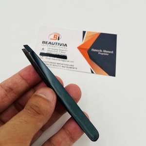 Vente en gros de qualité supérieure durable en acier inoxydable pointe oblique pointe pointue durable écologique léger pince à épiler sourcil - Product Image 2