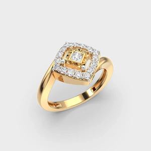 แหวนเพชรที่ได้รับแรงบันดาลใจจากนักออกแบบพร้อมหินข้างสีทองเหลืองสำหรับเทรนด์แฟชั่นชั้นสูงในราคาที่ดีที่สุด - Product Image 5