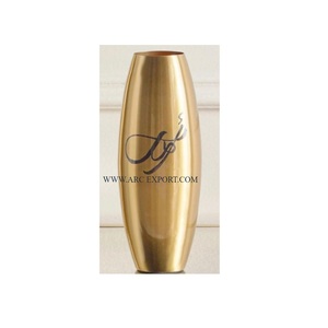 Vaisselle de maison Vases à fleurs Décoration de pot de fleur de mariage et de fête Vases en métal en laiton massif plaqué or Calligraphie islamique Travail - Product Image 1