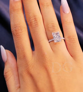 2.01 CT bague de fiançailles de mariage coupe rayonnante EF/VS Moissanite diamant pavé réglage IGI certifié cadeau d'anniversaire - Product Image 4