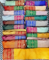 Saree en soie Banarasi de qualité supérieure en gros avec bordure Zari large de 44 largeurs pour vêtements ethniques de luxe