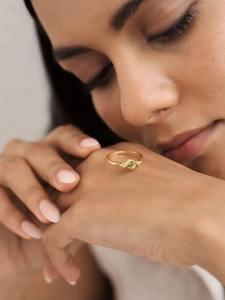 2025 Plata de Ley 925 de alto grado multicolor corte hexagonal 4mm peridoto mujer minimalista hecho a mano bisel ajuste rodio plateado - Product Image 5