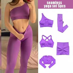 Offre Spéciale vêtements de yoga 5 pièces ensemble de yoga Gym Fitness vêtements sans couture ensemble de yoga ensembles d'entraînement pour les femmes - Product Image 3