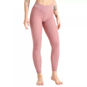 High Waisted Solid Color Yoga <b>Leggings</b> With <b>Pockets</b> Ankle-Length Seamless Spandex Nylon Pants For <b>Gym</b> Casual Wear - Product Image 6
