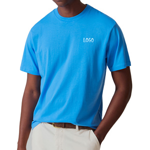 T-shirt pour homme, coupe classique, respirant, grande taille, couleur unie, impression de logo de marque personnalisée, service OEM, 100% coton biologique, 220 GSM - Product Image 3