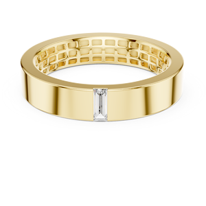 Anillo de Bodas de Diamantes con Corte Baguette Clásico de Lujo, Certificado IGI, Oro Rosa, Banda Plana, Joyería Nupcial Minimalista para Mujer - Product Image 6