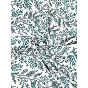 ผ้าปูที่นอนผ้าฝ้ายแท้ขนาดคิงไซส์พิมพ์ลายบล็อคด้วยมือผ้าปูที่นอนสีเขียวเบลพอดีและแบน - Product Image 2