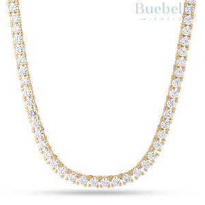 Venta caliente 925 Plata 14K Chapado en oro 5mm Moissanite Diamond Tennis Cadena Collar para hombres Collares de moissanita de calidad premium - Product Image 2