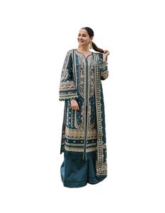 2023 imprimé pelouse Collection été chemise robe nouveau manches longues pakistanais Shalwar Kameez indien chemise robe femmes - Product Image 1