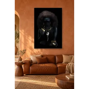 Impresión en Lienzo de Mujer Africana Fida con Cabello Voluminoso y Joyas de Oro - Product Image 1