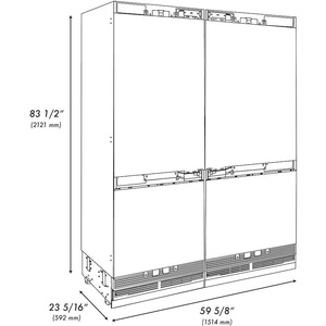 60-Inch 32.2 Cu. Ft. Panel Ready Electric 4-Door French Door <b>Refrigerator</b> Stainless Steel Internal Water Ice Dispenser 32.2 Cu. - Product Image 4