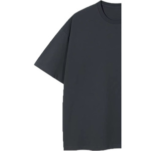 T-shirt décontracté à manches courtes pour homme grande taille, 100 % coton biologique respirant et écologique, bleu, coupe oversize, devant vierge brodé - Product Image 6