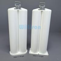 100ml 1:1 AB Colle Double Seringue De Mélange Époxy Adhésif En Plastique Double Cartouche Vide Cartouche À Deux Composants