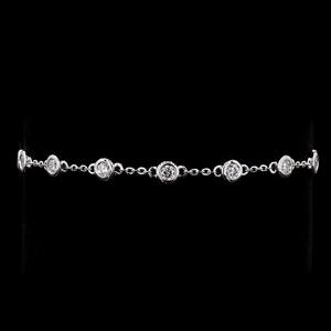 1.05 CT สร้อยข้อมือเพชรสำหรับปลูกในห้องปฏิบัติการทรงกลม14K สีขาวทอง VVS-VS ชัดเจนเครื่องประดับโซ่แบบเรียบง่ายขายส่ง - Product Image 5