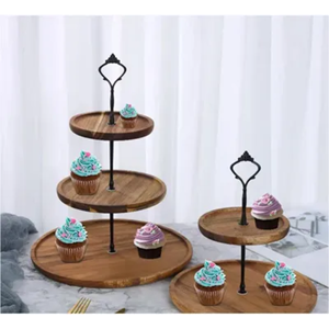 Présentoir de buffet en bois de haute qualité pour la fête Hôtel Restaurant Plateau en bois décoratif à 3 niveaux Buffet Présentoir de nourriture du Vietnam - Product Image 4