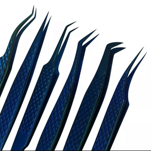 Pinzas para extensiones de pestañas de acero inoxidable, ventiladores prefabricados, puntas de fibra, fuente de alimentación Manual - Product Image 2